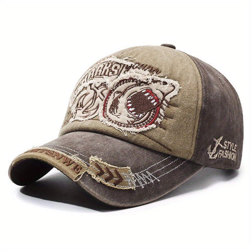 1pc Distressed Vintage Baseball Cap For Women Men, Adjustable Embroidered Vintage Baseball Cap