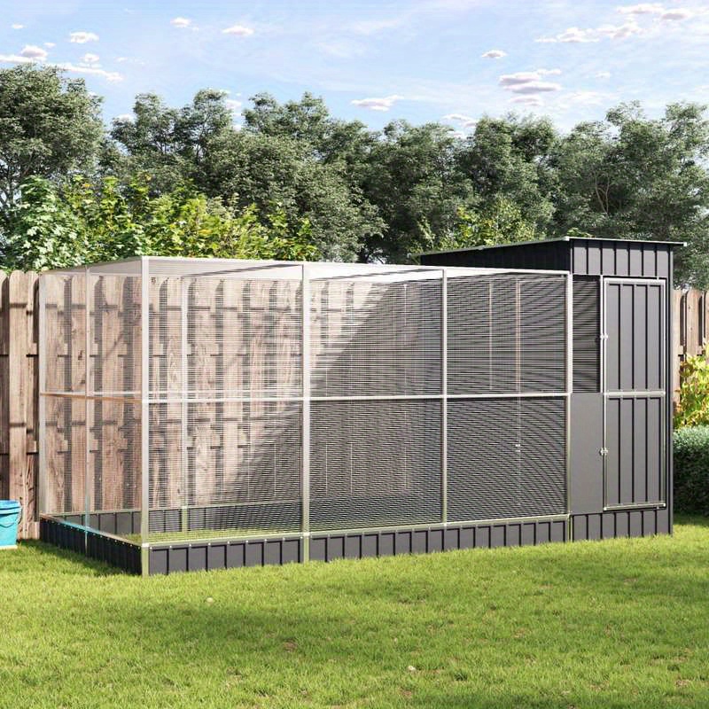 large outdoor bird house with extension heavy duty steel construction   aviary cage with   access ideal for birds backyard garden free shipping 416x203x216cm wildlife habitat stylish birdhouse weatherresistant build freestanding     backyard       pet  
