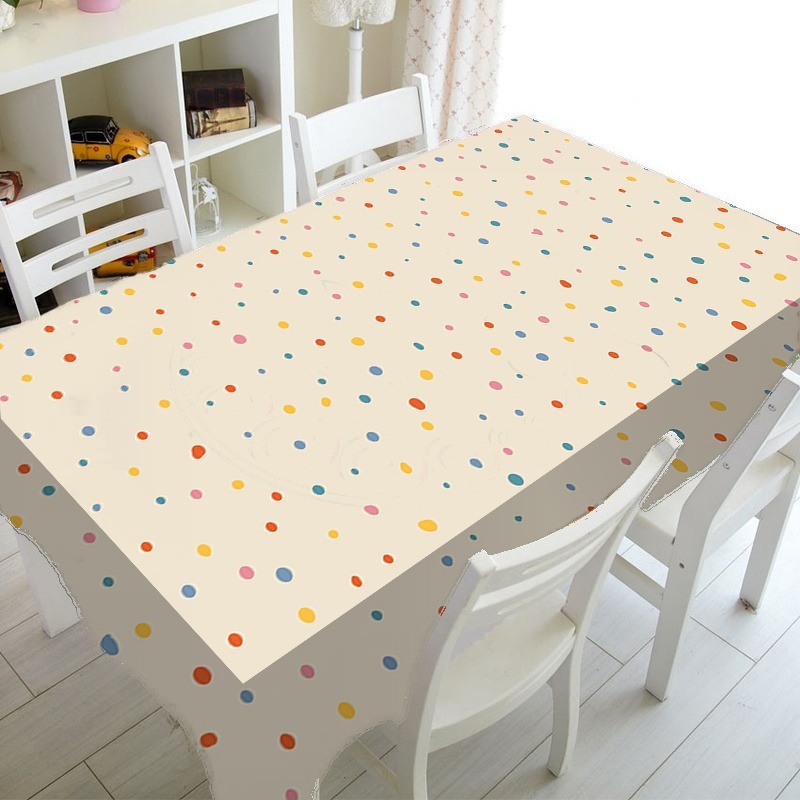 TEMU 1pc Tablecloth With Colorful Polka Dot Pattern, Exuding A And Fresh Atmosphere, Easy To Clean, Aesthetic And Durable, Made Of, One-piece Set,
