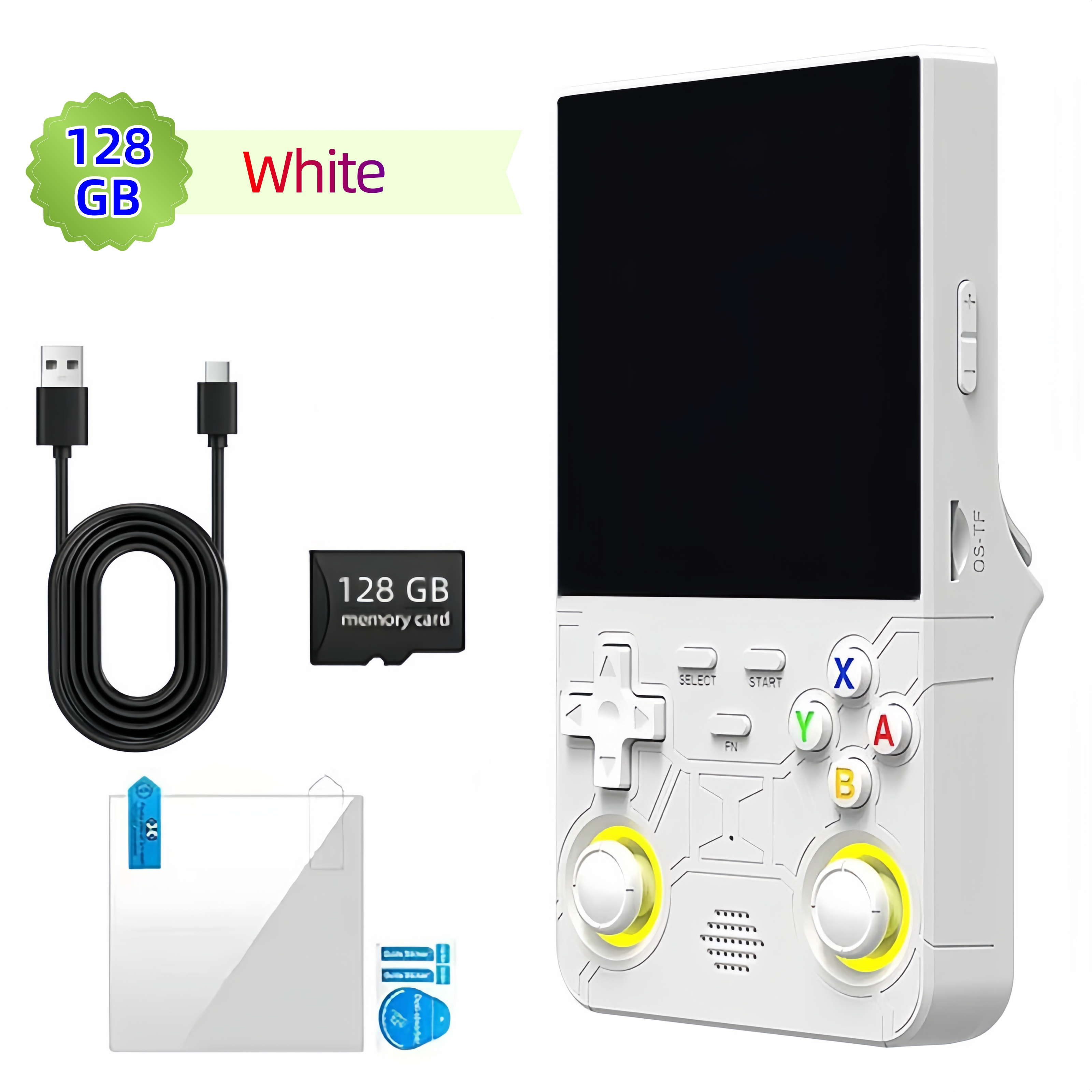 2025 Upgraded R36 Ultra Portable Handheld Game Console with 64GB/128GB Built-in Storage, 4-Inch IPS Full HD Screen, Dual Joysticks & 7-Color Options, Long Battery Life, Classic Entertainment Experience - Perfect Gift for Halloween & Christmas, Game Console for Android, Playful Design, Durable Construction