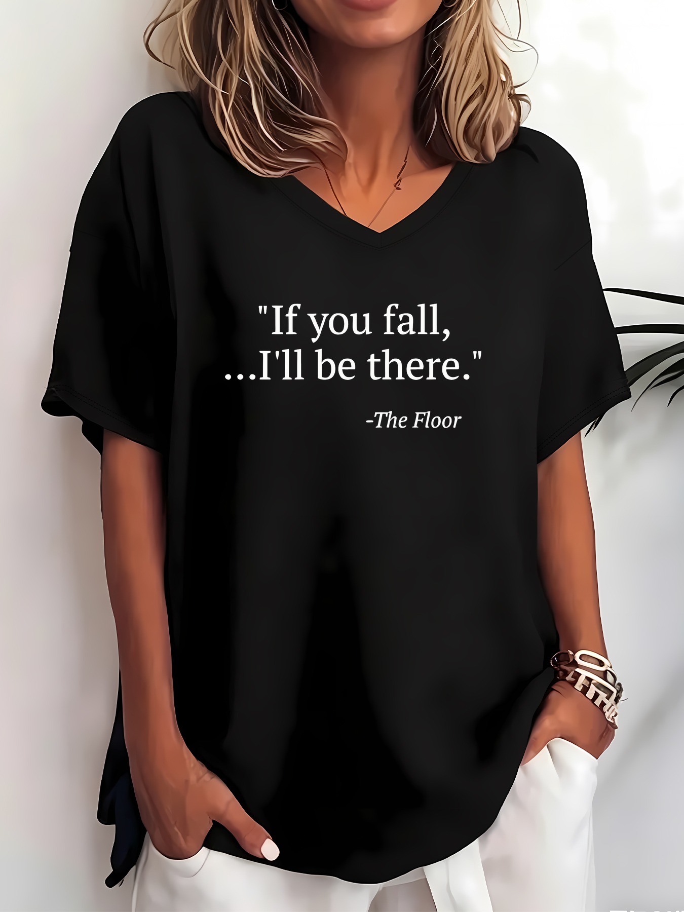 plus size   fall ill     attitude themed womens printed t shirt plus size womens short sleeve tee 1  8xl fashionable v neck casual top v neck pullover suitable for womens   wear casual and elegant