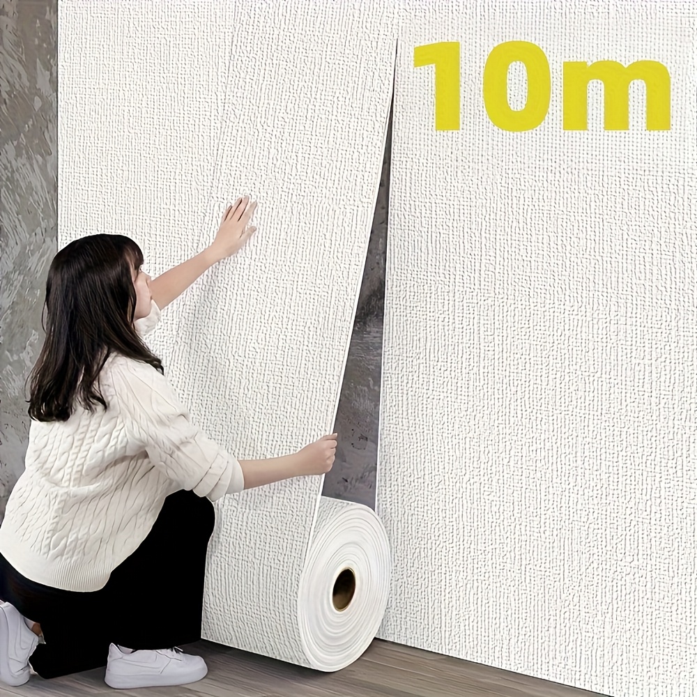 1pc 10 meters 393 7 inches 3d foam wallpaper sticker 2mm thickness self   textured peel and stick wall panel vinyl removable and easy to clean suitable for living room kitchen bedroom office decor kitchen remodeling