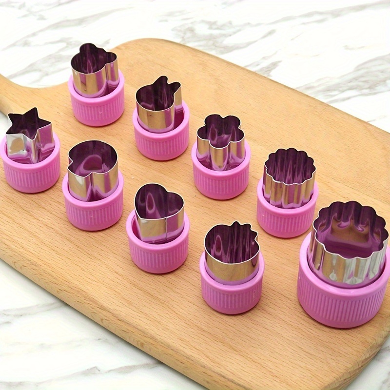 9-piece Vegetable Cutter Shape Set, Stainless Steel Fruit And Vegetable Pasta Pasta Cookie Mold, Fruit Stamp, Cake Decorating Mold, Salad Making Tool, Baking Tool, Kitchen Gadget, Kitchen Accessory