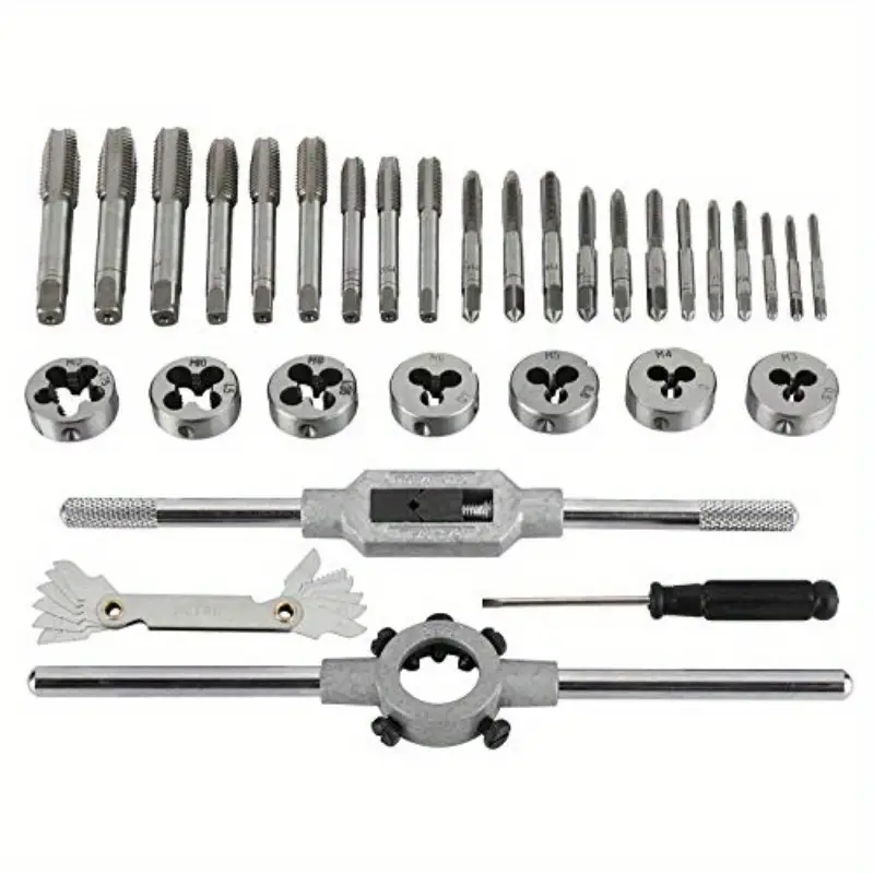 tap and die set 32pcs metric hardened steel tool set essential threading and rethreading tool with storage case details 4