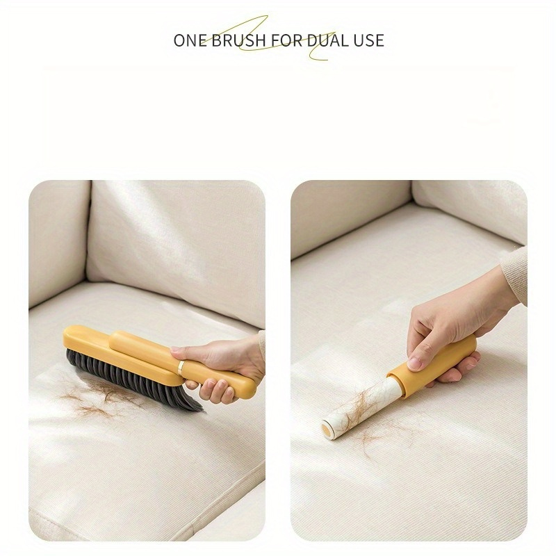 1pc versatile soft bristle handheld brush for clothing blankets carpets no shedding dual use with small broom head   bedroom   room car interior cleaning details 0