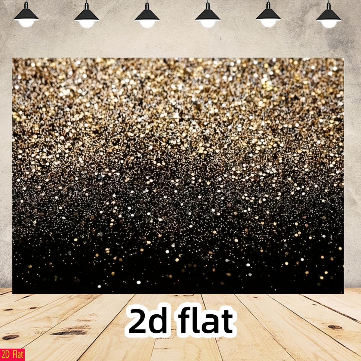 Black and Golden Backdrop for Photography