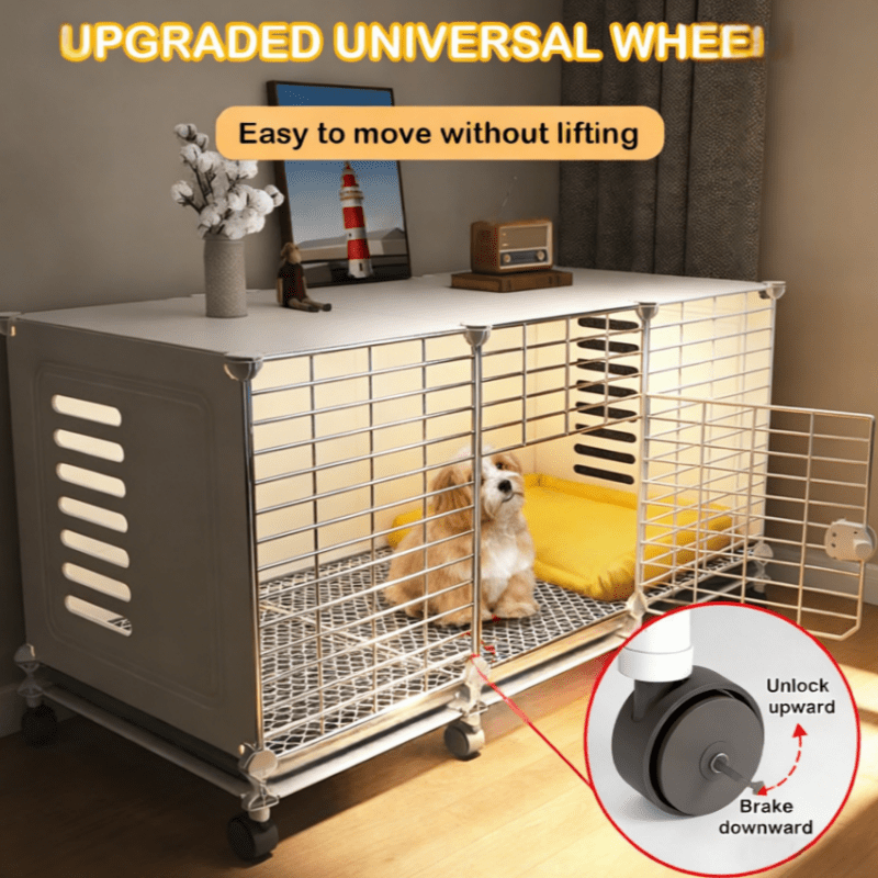 Durable Dog Cage With Comfortable Bed And Bathroom - An Indoor Pet House Suitable For Small And Medium-sized Dog Breeds, Sturdy Design For Use, Small Dog Cage | Design | Dog Cage Furniture