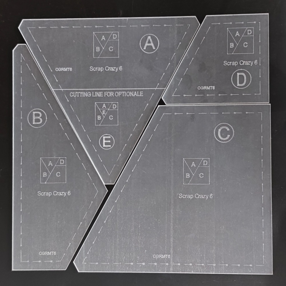 TEMU 4pcs Transparent Quilted Template Patch Sewing Set With Transparent Fabric Cutting Ruler & Multifunctional Tailor Measuring Tool Suitable For