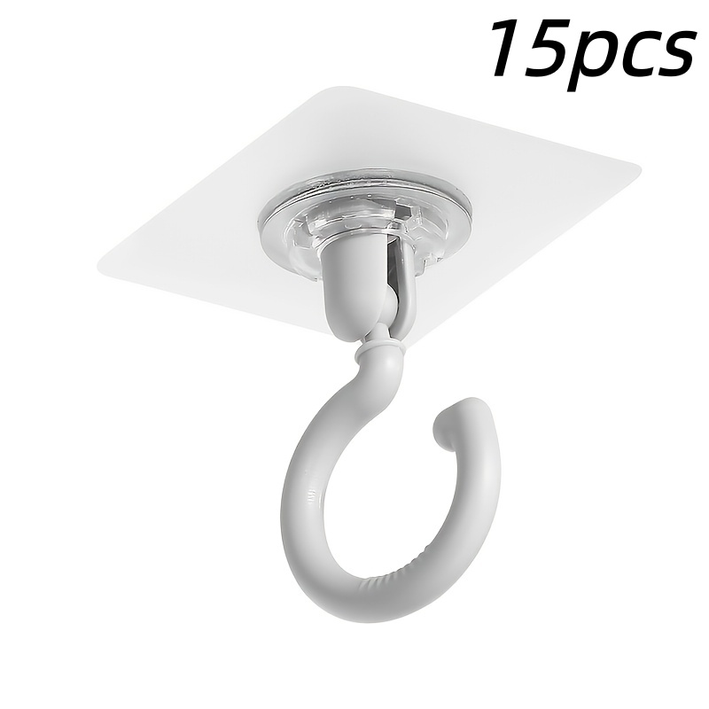 TEMU 15-pack Of 360-degree Rotating, No-drill, Self-adhesive Ceiling Hooks, Designed For Installation, Suitable For Hanging Lamps, Plants, Lanterns,