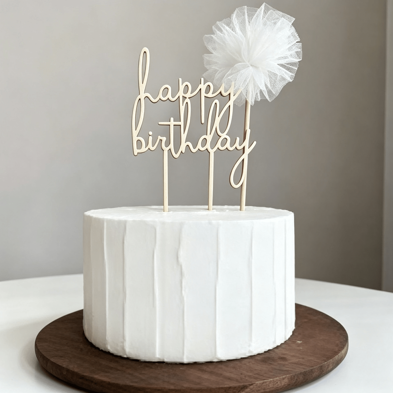TEMU 1 Set Topper per Torta di Legno "" con Decorativo, Decorazioni per Torte di Compleanno, in Legno per Torte con Design , Articoli per Feste per