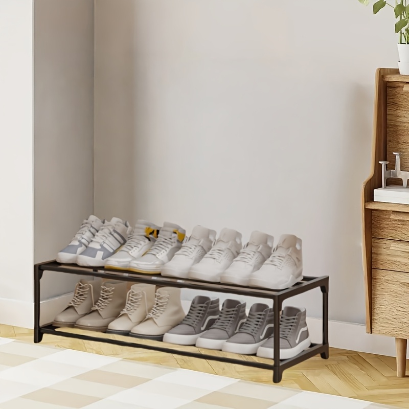 2 tier compact shoe rack storage box durable   ideal for storing shoes and accessories space saving freestanding organizer suitable for   closets and bedrooms