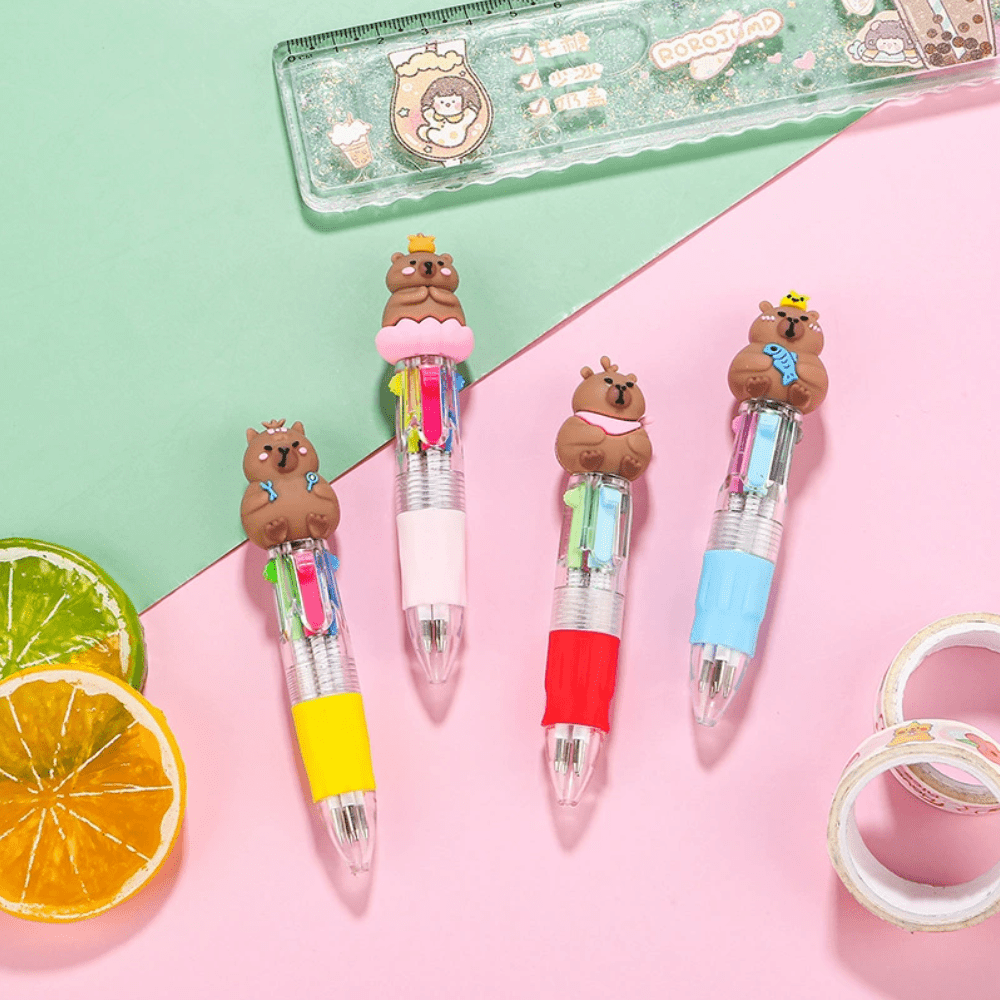 20pcs multi color round capybara ballpoint pens   color pen fine tip retractable used for party gifts back to school gifts classroom rewards bulk gifts for students office stationery Product details 6