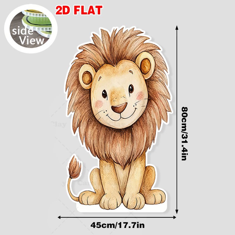 TEMU 2d Flat, 2d Flat, 1pc Standee Flat Birthday And Holiday Party Photo Booth Cardboard Cutouts Cute Watercolor -durable Resin Material, Used For