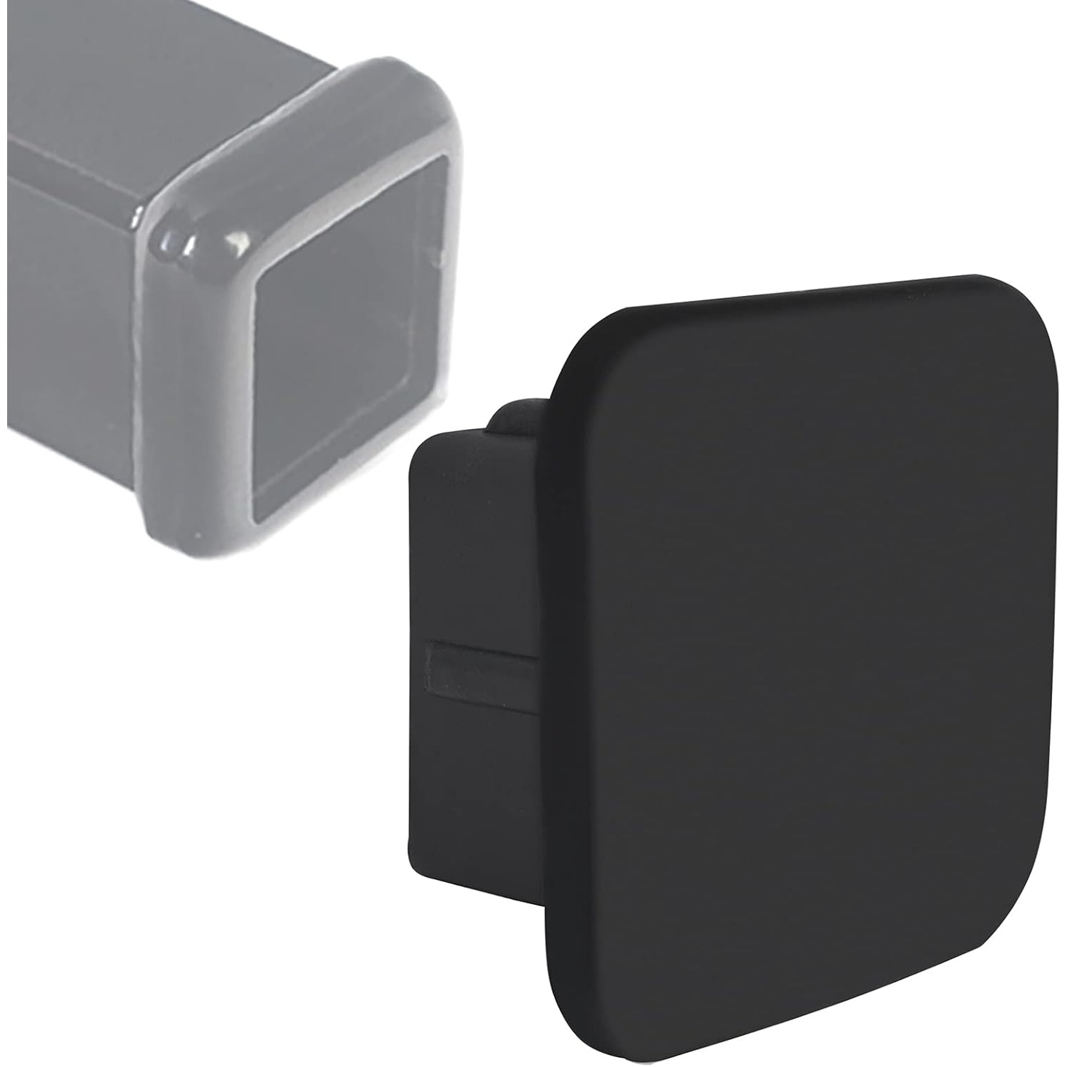 TEMU Cache de remorque de 2 pouces en caoutchouc noir, bouchon de tube de récepteur de remorquage compatible avec tout tube de récepteur carré 2 x 2,