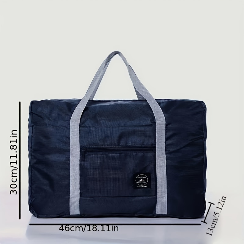 TEMU [lightweight Travel Bag] 1pc Lightweight Oxford Cloth Travel Bag | Foldable, Portable Luggage Tote With Fixed Shoulder Strap, Zipper Closure,