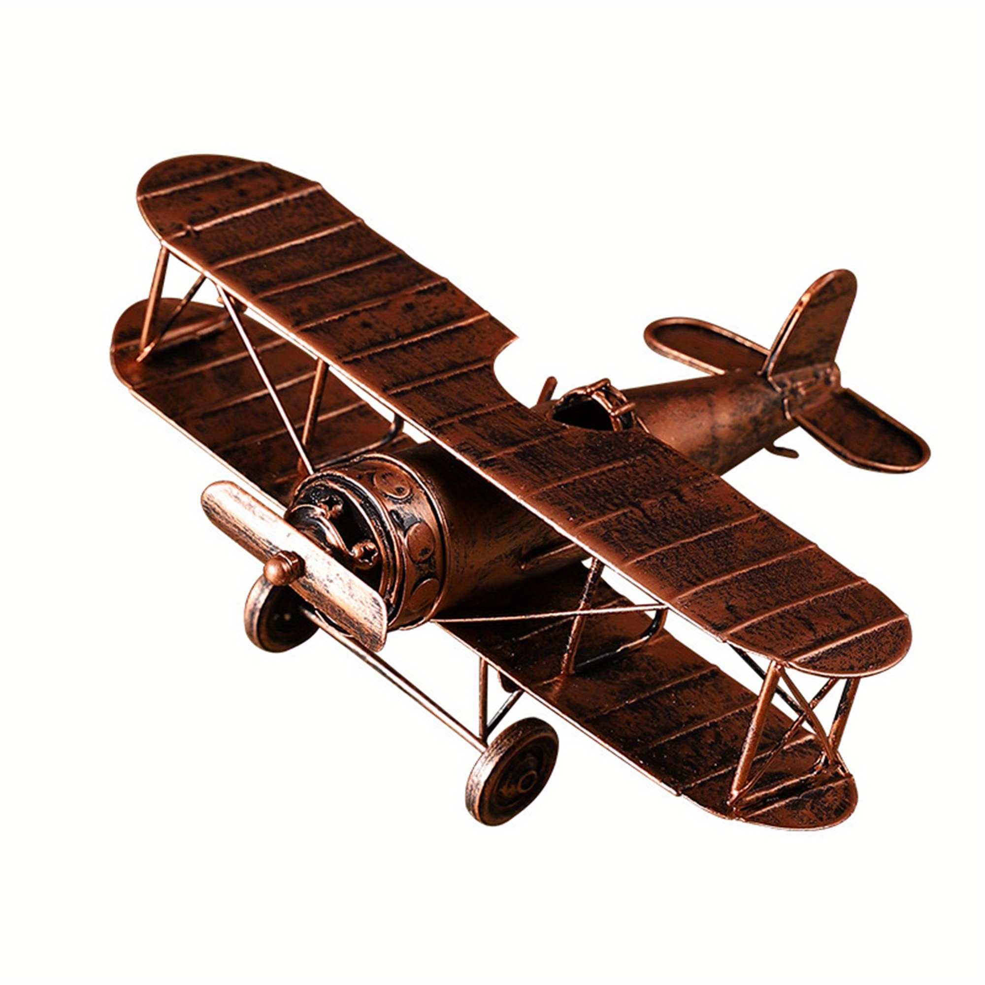 9 Piece Vintage Airplane Decor Set - Metal Hanging Aircraft Models For Home Office