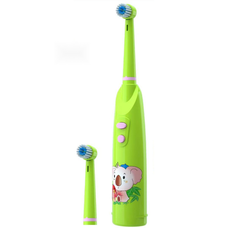 Kids Electric Toothbrush With Soft Round Brush Head, Battery-powered, 2 Replacement Heads, No Battery Required