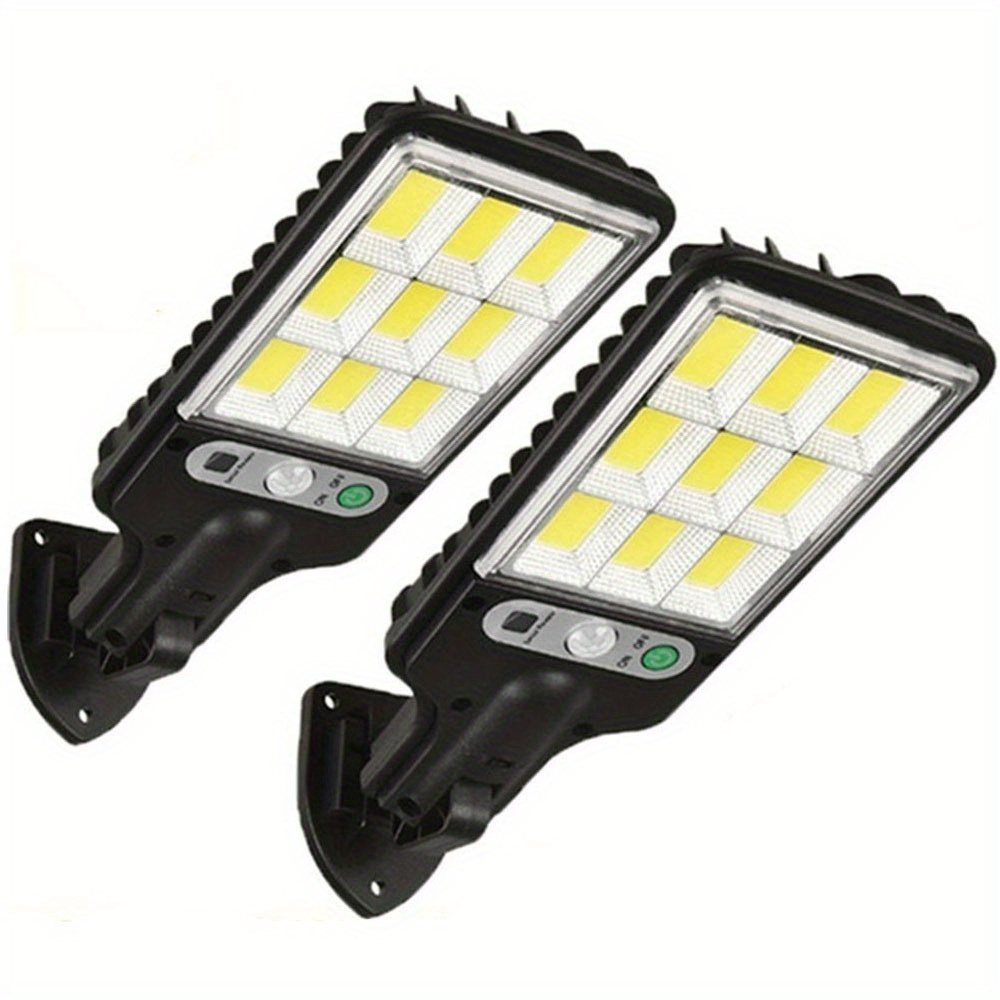 2 bucăți Lumini Solare cu Senzor de Mișcare și Telecomandă, Lumini de Securitate Alimentate Solar, Lumini pentru Alei, Grădină, Garaj, Curte, Terasă