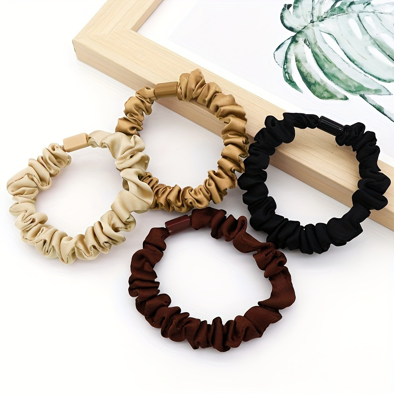 100pcs Satin Elastic Hair Scrunchies for Thick Hair