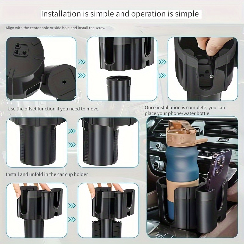 Integral Ultimate Expander - Portabicchieri per auto, base regolabile, espansore e organizer per veicoli, compatibile con tazze da caffè, Yeti 14/24/36/40 once, Ramblers, Hydro Flasks 32/4 oz