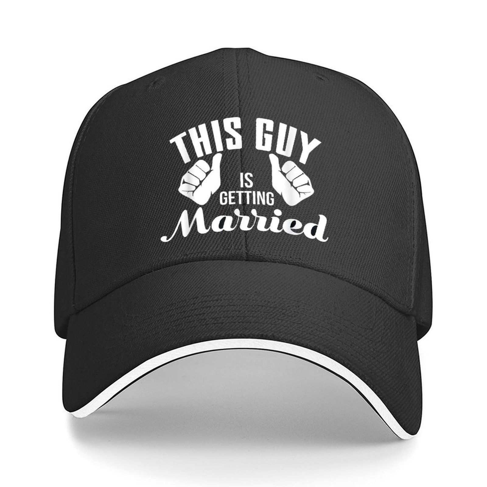 TEMU Casquette de pour mariage - Casquette de baseball avec motif de bague de mariage et pouce levé, unisexe, légère et réglable avec bague,