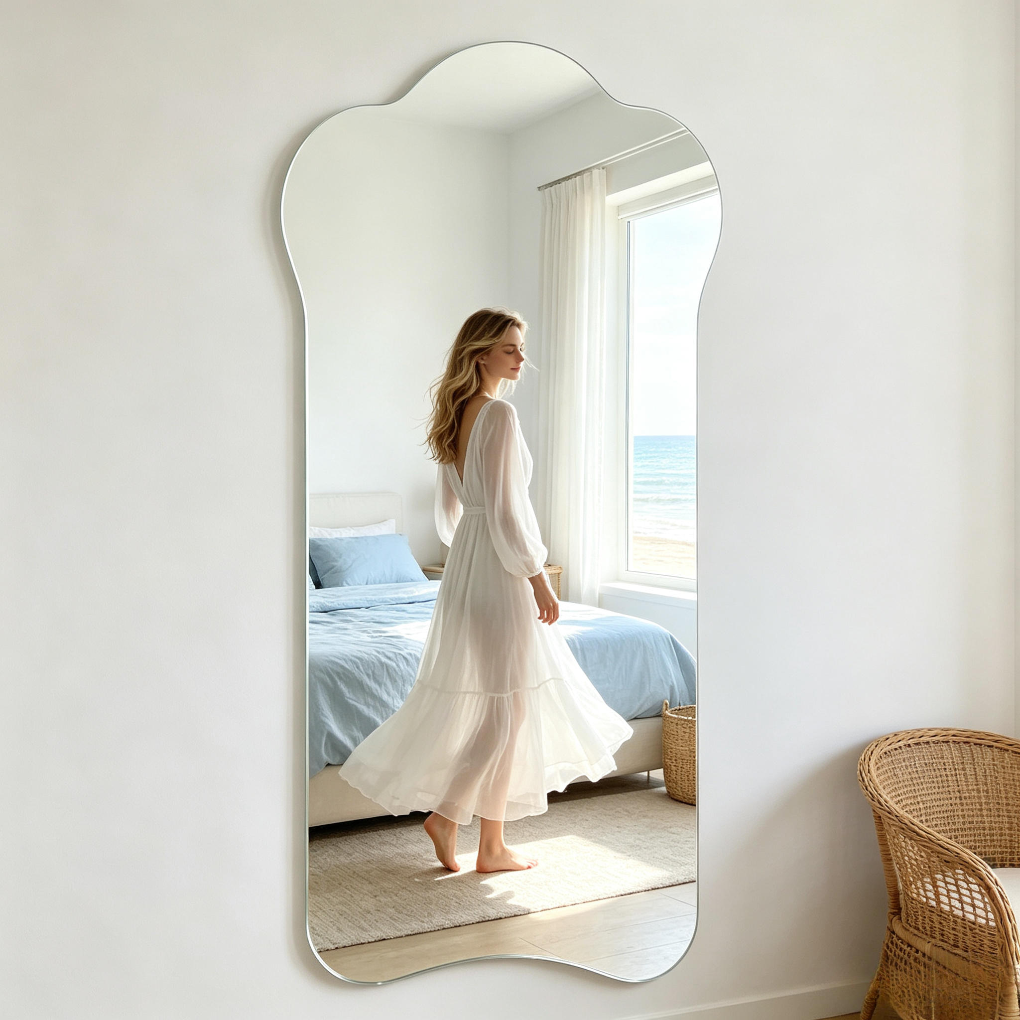 Acrylic Irregular Full-Length Wall-Mounted Decorative Mirror