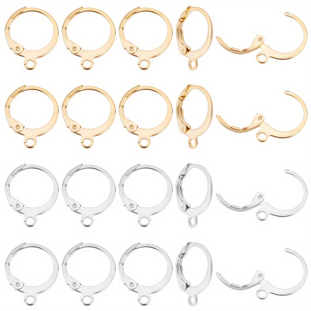 TEMU A Set Containing 100 Stainless Steel Ear Hook Earrings (50 Pairs) In Golden, Silvery, And Stainless Steel, Along With Pendant Earrings For
