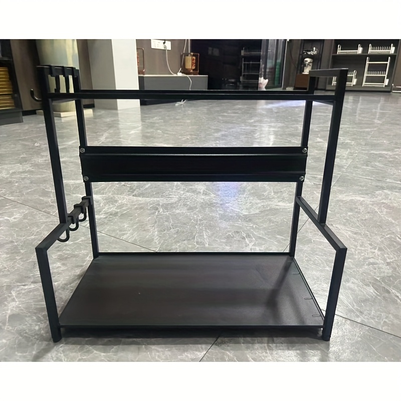 2/3 Tier Kitchen Storage Shelf, Detachable Spice Rack Organizer With Utensil Hooks, Heavy Duty Countertop Organizer For Spices & Bottles