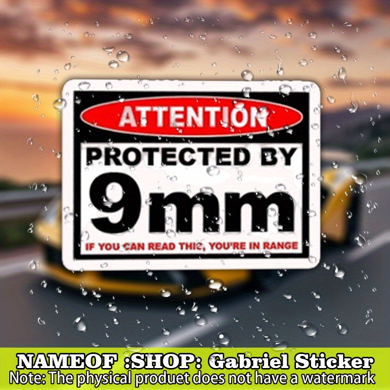   waterproof vinyl sticker warning with 9mm protection   deterrent and durable for car bumpers vehicle paintings auto window decals   suvs motorcycles more funny design   graphics