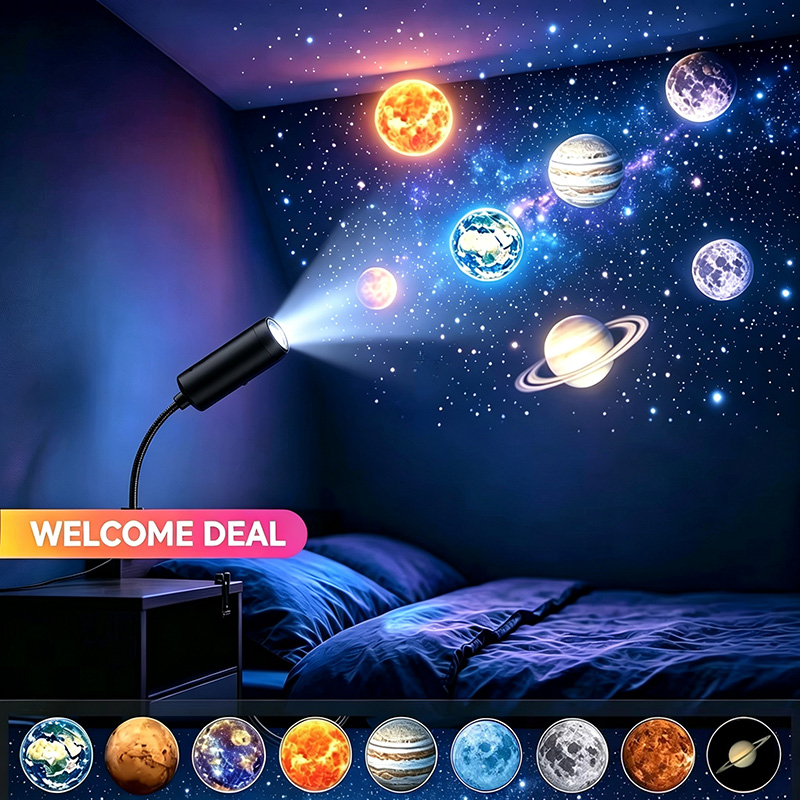 imagen del artículo proyector   de   y luna, 1 pieza, 10 diapositivas, usb, cuello de   giratorio 360°,   lluvia de  . ideal para decoración de techo/pared en dormitorios, salas de estar, fiestas. gran regalo. proyector de decoración de halloween