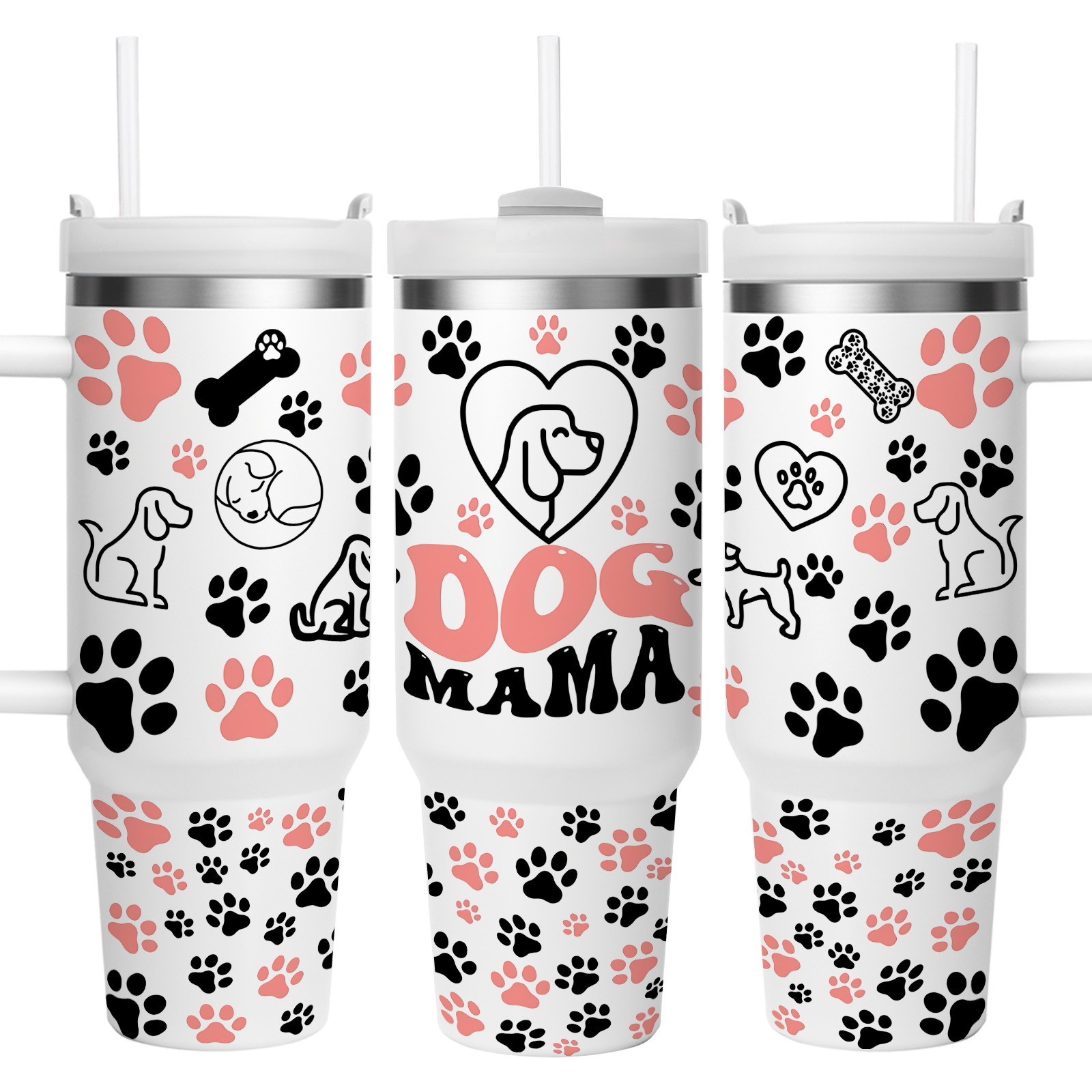 TEMU 1pc Dog Lover, Dog Mom, Dog Paw, 304 Steel, Refrigerated For 24 Hours, Warm For 12 Hours, Camping, Sports, Day, Father's Day, Easter, Graduation & Birthdays