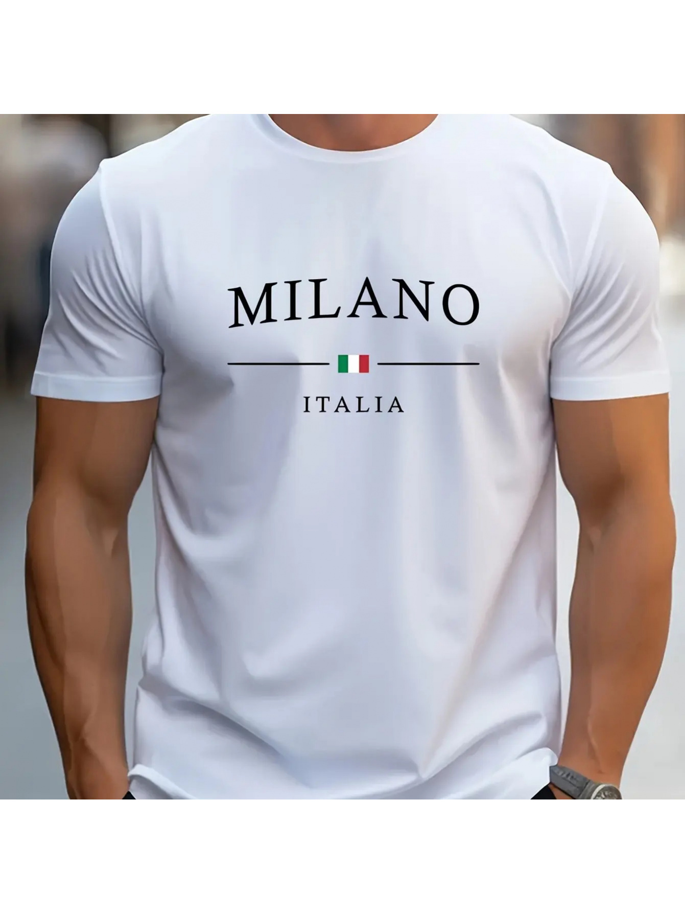 Мъжка лятна мода MILANO с принт на букви, свободна кройка, голям размер, удобна тениска с къс ръкав и кръгъл яка, ПЛЮС РАЗМЕР