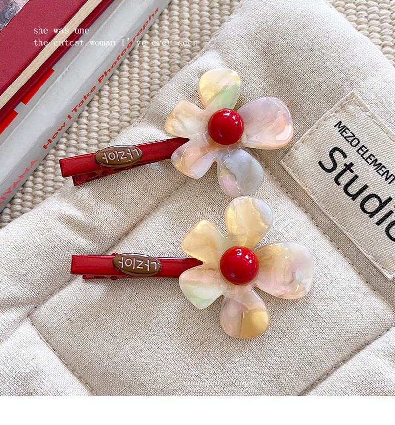 2pcs korean style 2025   colorful flower hair clips for with bangs and fringe hair accessories hair clips for women hair clips for teens Product details 1