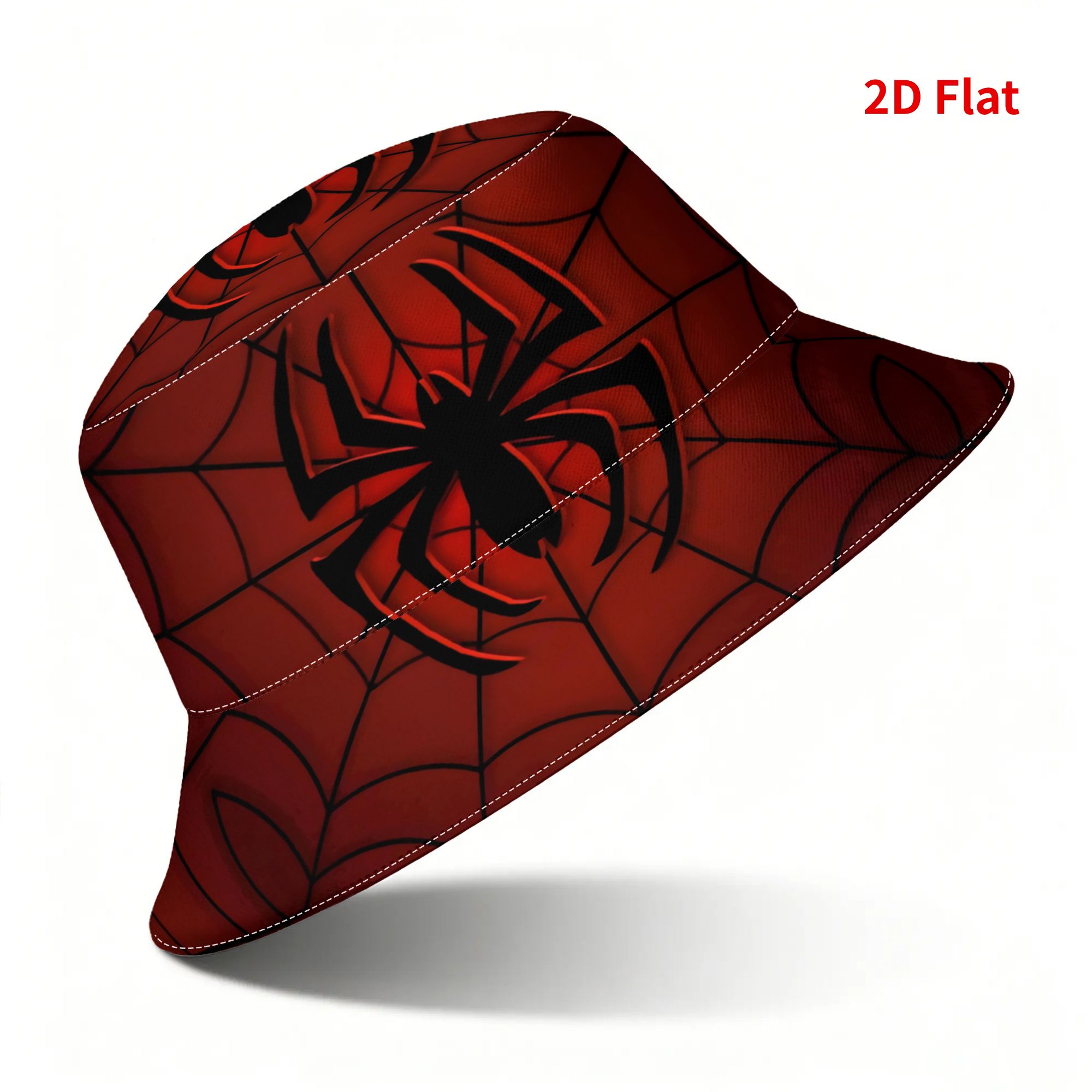 TEMU Spider Web & Spider Print Bucket Hat - Sporty Novelty Design With 2d Web Pattern, Suitable For Sports, Daily Wear, Themed Parties & Outdoor