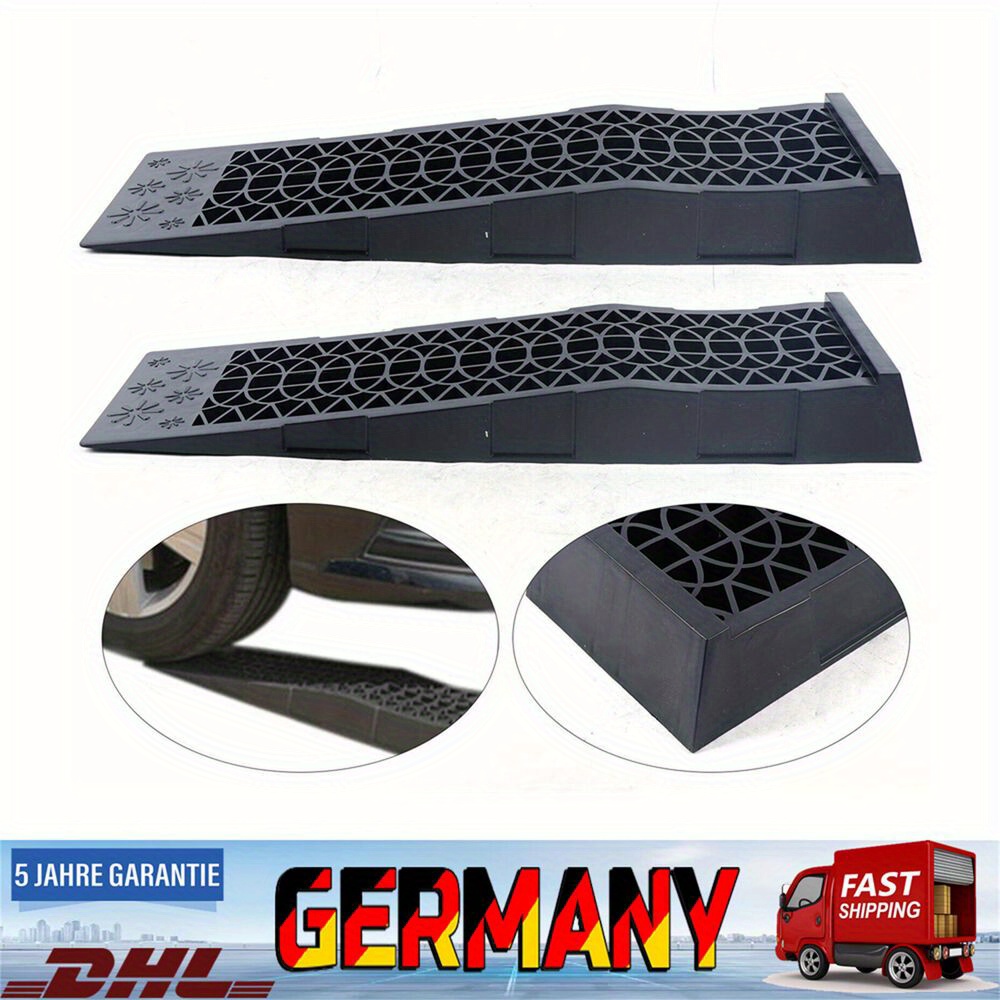 2x Super Stable Extra Wide Heavy Duty Plastic Car Lifting Ramps Wide Wheel