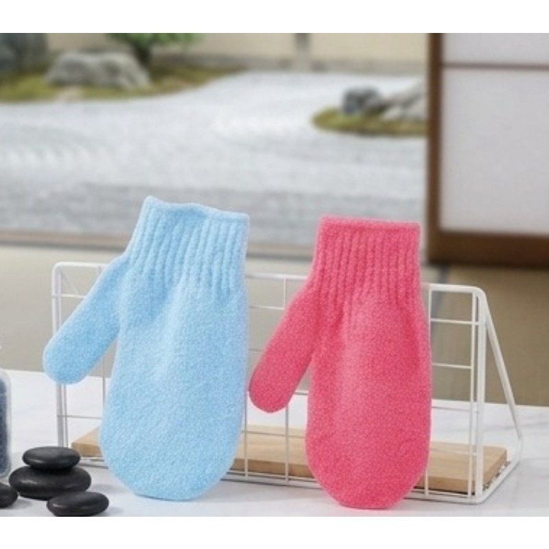 TEMU 2pcs Exfoliating Bath Gloves, Reusable Dead Skin Removal Gloves, Convenient Home Bathing Body Exfoliation Additions, Suitable For Spa And Daily