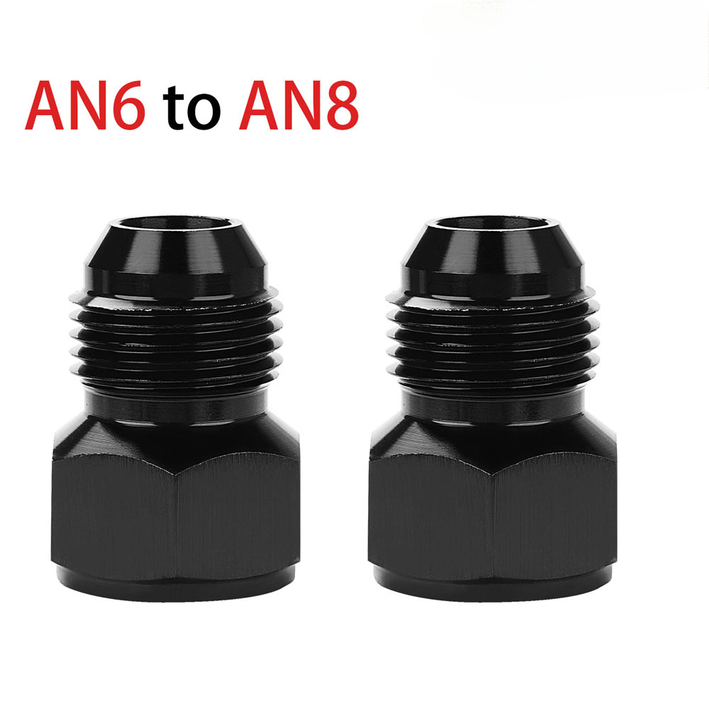 AN Fittings 2-Pack 10AN Male Flare Coupler Unions - Straight Fuel Hose Adapter Fittings In Black Aluminum High Flow Fuel Line Connector