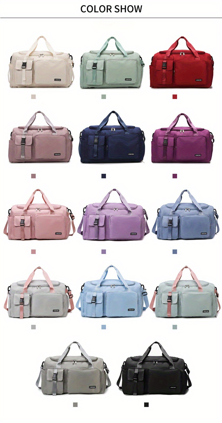 Bolsa de gimnasio de gran capacidad, mochila de viaje y bolso de mano con múltiples compartimentos, cierre con cremallera resistente, convertible en mochila o bolso de hombro para mujeres y hombres, compartimento principal amplio y bolsillo delantero, ideal para gimnasio, yoga, viajes de fin de semana y regalos, disponible en negro, portador de accesorios de yoga, compartimentos con cremallera