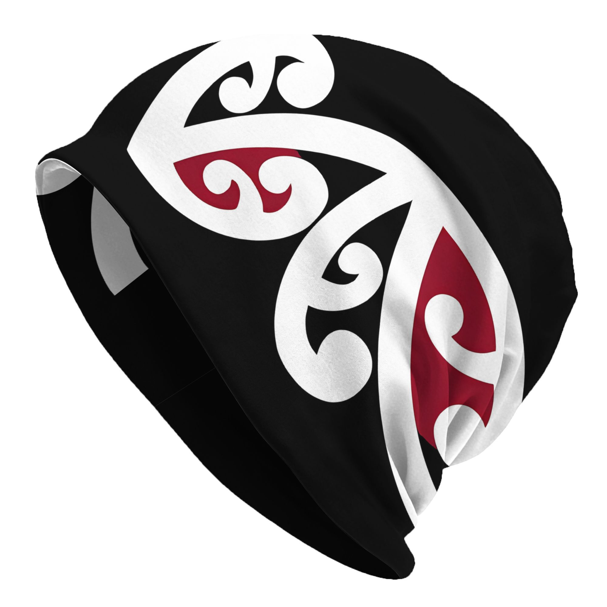 TEMU Maori Pattern Men's Beanies Hat 2d Print Design Novelty Caps For Men Suitable For Outdoor Sports Unique Headwear