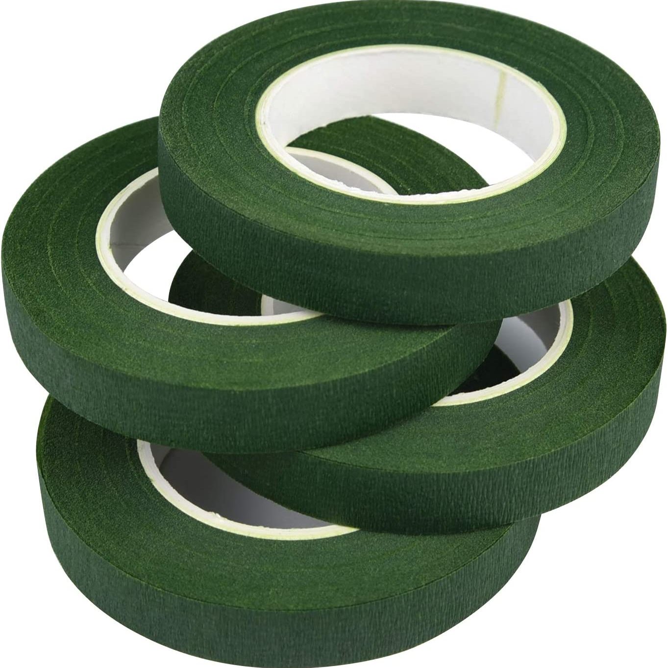 TEMU 4 Rolls Of Random /2 Inch X 20 Yards Wide Floral Tape For Bouquet Stem Wrapping, Floral Crafts, Wedding Bouquets, Dark Green, Light Green, Grass