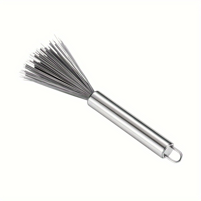 TEMU Long-handle Hanging Cleaning Brush, Stainless Steel, No Power Required, Suitable For Living Room, Bedroom, Bathroom, Kitchen, Furniture - Sturdy Medium-strength Brush With Handle