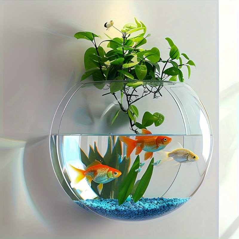 20 Gallon Fish Tank Wall-Hanging Fish Bowl, 2Pcs Acrylic Wall