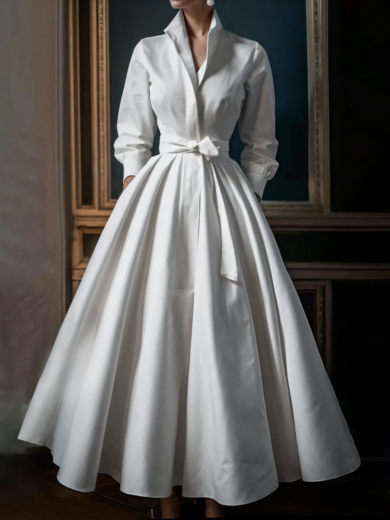 fitted lace wedding dress Le Palais Vintage Elegant Retro Long Sleeves Midi Black Cocktail Dress-Aurora Xs / Dress