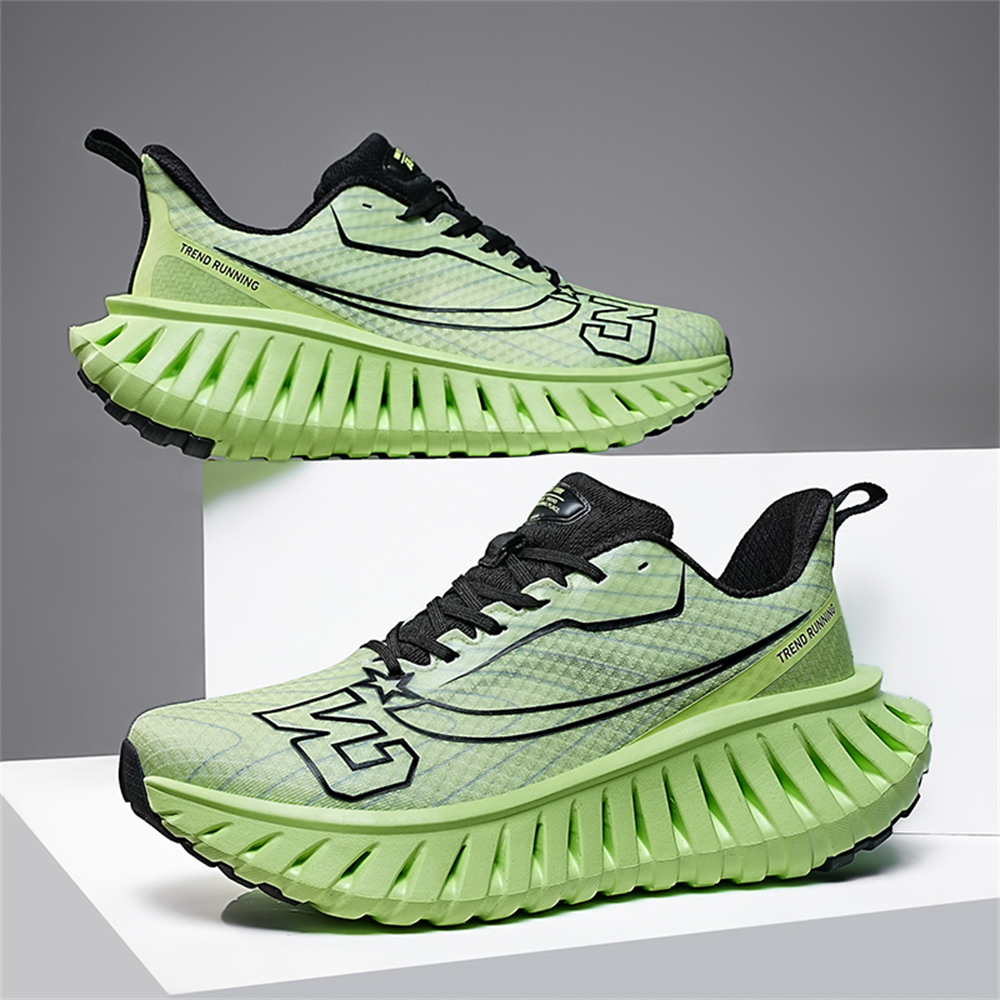 Carbon Plate Technology - Men's Road Running Shoes, Thick-Soled Casual Sneakers for Men, Comfortable and Breathable Fabric Upper, Cushioning and Shock-Absorbing MD Midsole, Slip-Resistant and Wear-Resistant Rubber Outsole, Low-Top Lace-Up Closure