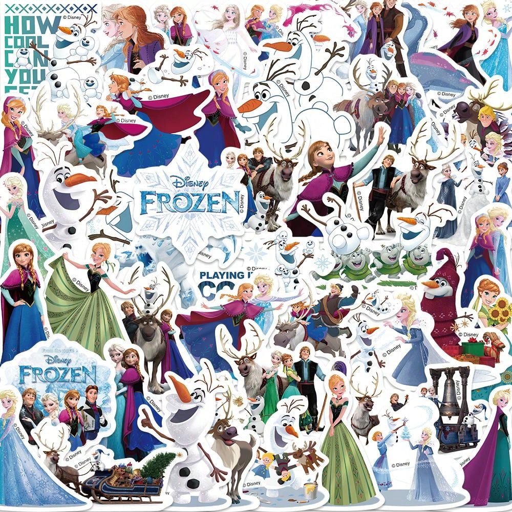 50pcs       anna     vinyl   stickers gifts cartoon for water bottles laptop bumper computer phone hard hat car and decals
