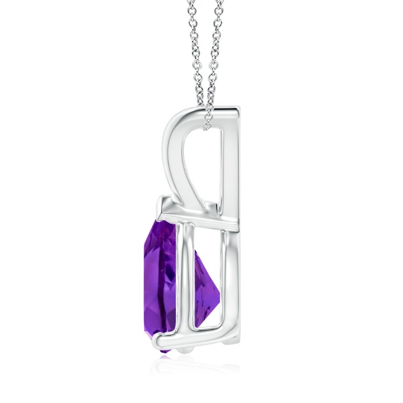 1.5ct Natural Amethyst Waterdrop Pendant Necklace