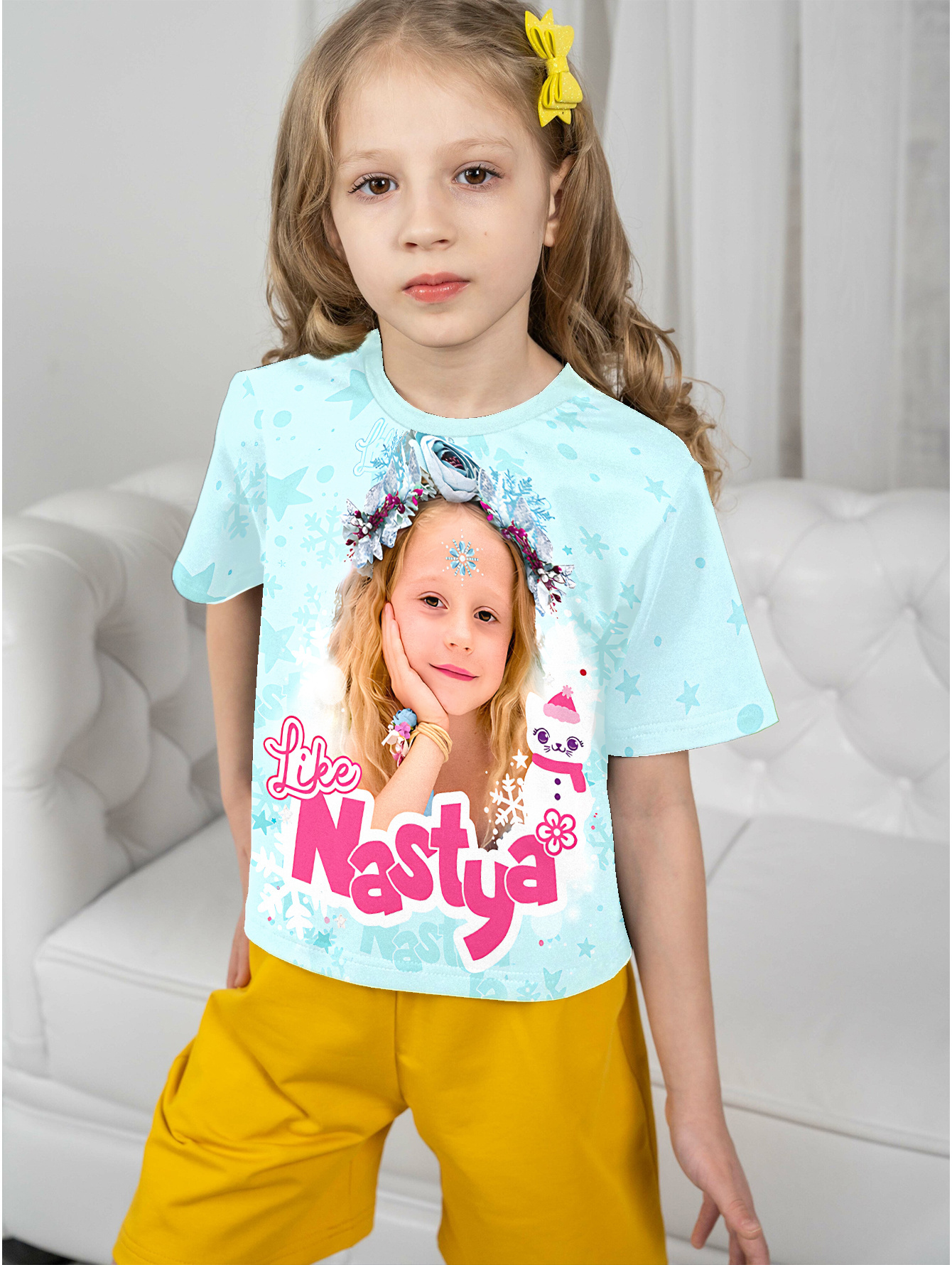 Desigual T-shirt met all over print lichtroze/multicolor