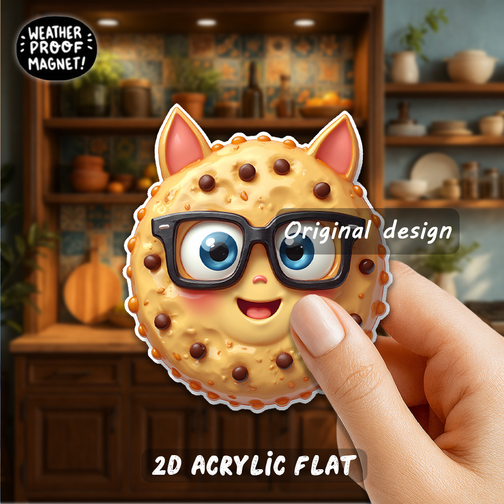 1 aimant     de biscuit aux   de chocolat - idéal pour les amateurs de dessins animés, cadeaux pour enfants et fêtes danniversaire -     avec lunettes et oreilles, aimants en   pour décor de réfrigérateur, aimant ludique et geek, 2d plat