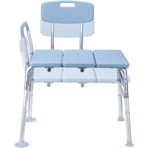 siège de conçu pour les personnes âgées, avec un banc de transfert de bain réglable en hauteur, support et accoudoirs, adapté à une utilisation dans les baignoires et les de bain