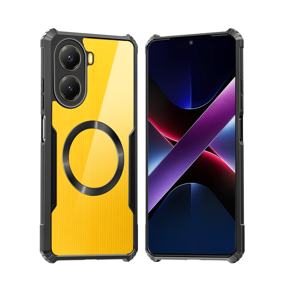 TEMU Phone Case: Compatible With Xiaomi Poco X7 Pro 5g Phone Cases Magnetic Casing Shockproof Soft Cover Acrylic Transparent Back Protection Shell